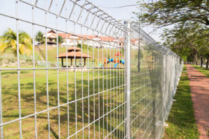chain link fencing installed at area park